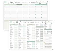 BIROYAL 2 Pack Baby First Food Tracker, Daily Food Log, 5-Trial Checkbox | Baby Led Weaning Supplies, 101 Foods Before 1 Checklist & Baby Meal Planner, 12"x8", Dry Erase Waterproof, for New Parents