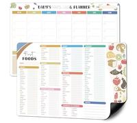 BIROYAL 2 Pcs Baby First Foods Tracker Fridge Magnet, Led Weaning Supplies, 101 Foods Checklist Before One & Daily Food Log, Baby Feeding Essentials: Track New Tastes & Plan Meals Your Baby Loves