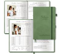 BIROYAL 224 Pages Workout Log Book - 14-Week Gym Log Book with Nutritional Reference Chart & Progress Tracker - Fitness Gifts for Women & Men - A5 Fitness Journal, Gym Diary (Green)