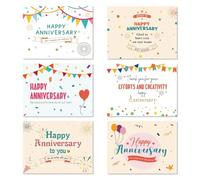 BIROYAL 24 PACK Happy Work Anniversary Cards for Employees with Envelopes, 6 Design Employee Anniversary Cards 105x140mm, Blank Inside, Employee Appreciation Gifts to Encouragement Work Team