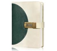 BIROYAL 256 Pages Dotted Journal with Lock - 120GSM Dotted Notebook with Combination Lock - Leather Hardcover Diary with Lock -Vintage Password Protected Dotted Notebook for Travel, Note Take, Plans