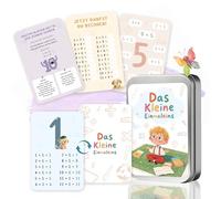 BIROYAL 46 Disposable Table Cards [1-12] - 1x1 Flashcards with Learning Tips and Exercises - 1x1 Learning for Primary School Students - Colouring Sequences Learning Made Easy - 108 x 72 mm for