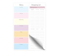 BIROYAL B5 Weekly Meal Planner and Shopping List for Fridge | Tear off Meal Planner Book | 50 Sheets Food Planning & Shopping List Pad | Use for Food Prep and Family Planning | 250 x 170mm