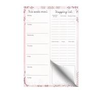 BIROYAL B5 Weekly Meal Planner and Shopping List for Fridge | Tear off Meal Planner Book | 50 Sheets Food Planning & Shopping List Pad | Use for Food Prep and Family Planning | 250 x 170mm
