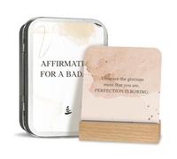 BIROYAL Badass Positive Affirmation Cards for Women, 55 Daily Positive Affirmation Cards with Display Stand & Metal Box, Inspirational Motivational, Mindfulness & Self Care, Spiritual Gifts for Women