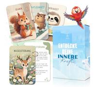 BIROYAL Emotion Cards for Children [40 Emotion Cards + 6 Accompaniment Cards] - Promote Emotional Intelligence Playfully - Emotion Cards Children with Metal Box - Supplement to Emotional Diary