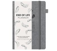 BIROYAL End of Life Planner - Final Arrangements Organizer Notebook - Beneficiary, Funeral Planning, Last Wishes & Will Preparation - A5 Linen Grey PU Leather with Pen Holder