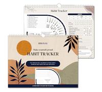 BIROYAL Habit Tracker Calendar (Undated 12 Month), Daily Weekly and Monthly Habit Tracker Journal, Spiral Binding with Writable Goals Habits Track, Productivity Tool and Workout Calendar