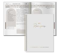 BIROYAL Large-Size A4 Recipe Book for Own Recipes - Blank Recipe Journal for 88 Recipes, 128 Pages Spiral Family Cooking Notebook to Organize Your Personalised Cookbook, For Family & Cooking Lover