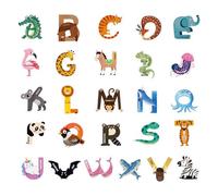 BIROYAL Magnetic Letters for Children, Large Fridge Magnets for Kids, Animals Alphabet Magnets for Fridge, Educational Spelling Learning Games Toys Include 26 Uppercase ABC for Baby Toddler Preschool