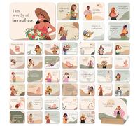 BIROYAL New Mom Gift with Empowering Messages, Mothers Day Gifts, New Mom Essentials, 45 PCS Affirmation Cards for Post Partum/Postpartum, Pregnancy Affirmation Cards with Wooden Stand (Vintage)