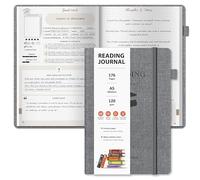 BIROYAL Reading Journal with 52 Book Reviews - A5 Hardcover 176 Pages Book Journal - Reading Tracker & Planner Log - Literary Lovers Gift (Grey)
