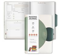 BIROYAL Reading Journal with 52 Book Reviews - A5 Hardcover 176 Pages Book Journal - Reading Tracker & Planner Log - Literary Lovers Gift (Green)