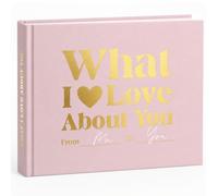 BIROYAL What I Love About You Book, 58 Guided Prompts & Checklists, Pink