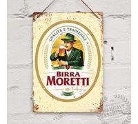 Birra Moretti Italian Beer Vintage Tin Sign Metal Decor Metal Sign Wall Metal Tin Sign 8X12 inches