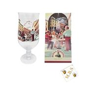 Birra Moretti Limited Edition Glass | 20oz Pint Nucleated Beer Glass | Official Merchandise (Aperitivo) & Midlands Bar Suppliers Beer Coaster