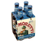 Birra Moretti Zero Alcohol-Free Bottle Beer, 4 x 330ml