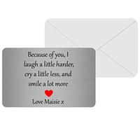 Birsppy Maggie-mais Personalised Sentimental Metal Wallet Card Keepsake Boyfriend/Girlfriend