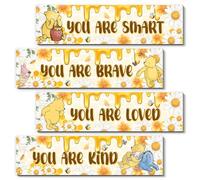 BirtDerr 4PCS Winnie Nursery Decorations-the Pooh Baby Stuff-Vintage Nursery Decor-Winnie Wall Decor Wall Art(Classic)