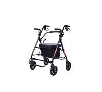 Birtech Premium Foldable Rollator Walker - Lightweight Mobility Aid with Seat, Safe Brakes & Storage Bag, Height Adjustable, 8" All-Terrain Wheels