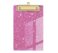 Birtern 14.4 x 9.8 x 1.2 cm Cute Clipboard,Glitter Binder Clip Boards - Fashion Low Profile Chic Light Kids Clipboard with Metal Clip for Kids, Students, Teachers, Women, Artist