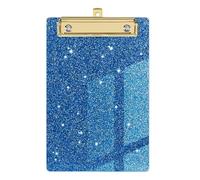 Birtern 14.4 x 9.8 x 1.2cm Acrylic Clipboard | Glitter Binder Clip Boards | Lightweight Cute Decorative Letter Size Acrylic Clipboard with Gold Clip for Desk Supplies & Accessories