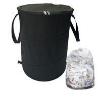 Birtern 37L Camping Trash Can Lawn And Leaf Bag Garden Waste Bin Garden Waste Bags In 600D Oxford Cloth Reusable For Lawn Yard Backyard Indoor Outdoor