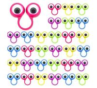 Birtern 50 Multicolor PVC Finger Puppet Rings - Eye Finger Puppets for Kids