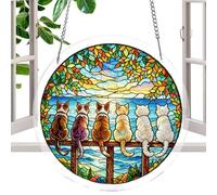 Birtern 83 Pieces Acrylic Suncatcher Jigsaw Puzzles, 7.5in Acrylic Puzzles Suncatcher, Butterfly Cat Jigsaw Puzzle Sun Catchers, DIY Sun Catchers Stained Puzzle Decoration For Window Garden Home