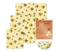 Birtern Beeswax Wraps for Food | Sustainable Reusable Organic Zero Waste Food Storage Beeswax Wrap - 3PCS Beeswax Wrap for Bread, Sandwich, Organic Zero Waste Food Storage