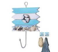 Birtern Coastal Hooks for Wall, Coats Aprons Hats Towels Hooks, Beach Theme Chic Metal Hooks, Sea Key Holder for Wall Decorative, Nautical Cast Iron Wall Mount Coat Hooks, Cast Iron Decorative Wall