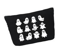 Birtern Cosmetic Bag | Halloween Ghost Print Makeup Brush Bag | Canvas Portable Pouch for Women Storage Everyday Room School