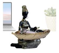 Birtern Fruit Dish | Candy Serving Trays with African Woman Design - Decorative Elegant Resin Ornament Candy Restaurant Display Dessert for Wedding Reception Living Room Holiday Entertaining