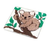 Birtern Latch Hook Rugs for Kids Yarn Rug Hooking Kits 11.81x 11.81 Inch Carpet Making Kit, Needle Yarn Kit, Rug Crochet Yarn Kit, Rug Making Kit Multipurpose With Printed Canvas For Home Decoration