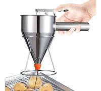 Birtern Pancake Dough Dispenser, Stainless Steel Pancake Dough Dispenser Funnel with Stand, Baking Accessories for Cupcakes, Waffles or Other Baked Goods