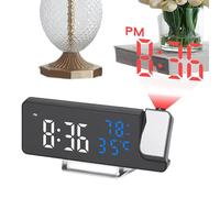 Birtern Projection Alarm Clocks for Bedrooms - 270° Rotatable Projector Adjustable Brightness - Small Bedside Clock - for Kids Seniors Students Travelers Living Room Study Apartment Dormitory Home
