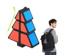 Birtern Puzzle Cube, Christmas Tree Shape Speed Cube Ultra-Smooth Puzzle Pendant Creative Toy 1X2X3 Christmas Tree Cube, Christmas Tree Decoration Speed Tree Puzzle Puzzle Keyring Christmas Tree