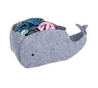 Birtern Toy Basket, Felt Toy Storage Organizer, Whale Shaped Foldable Container for Playroom Dorm Bedroom Closet Living Room Towels Clothes