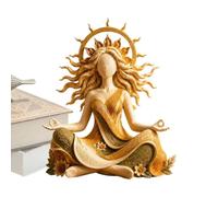 Birtern Winter Moon Goddess Sculpture, Serenity Growth Meditation Statue | 16.5x14cm Handmade Resin Goddess Sculpture, Religious Meditation Figurine With Nature Branch Details, For Home Decor