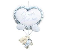 Birth bow PARACADUTE WITH BEAR, PERSONALIZED -INDICATES THE NAME IN THE APPOSITE TIME DELIVERY SPACE BLUE