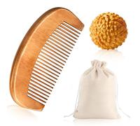 Birth Comb Acupressure Massage Ball Set, Including Wooden Comb and Massage Ball, with Storage Bag, Natural Wooden Comb Ball Set for Labor Pain, Gift for Expectant Mothers to Relieve Delivery Pain
