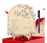 Birth ,Decorative Wooden Photography Props for Kids,Welcome Memorial Plaques for Children - for Home, Hospital, Children's Room, Birthday, Thanksgiving, Christmas, Girls, , Friends