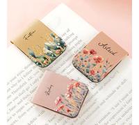 Birth Flower Bookmark with Name - Custom Name Magnetic Bookmark Book Lover Gifts - Personalised Leather Bookmarks with Watercolor Flowers Birthday Gift for Her Book Lovers Reader Book Accessory