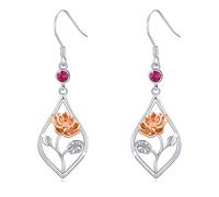 Birth Flower Earrings Sterling Silver July Birthstone Lotus Drop Earrings Lotus Jewellery Gifts for Women Birthday