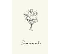 Birth Flower Journal | March Daffodil & Cherry Blossom: Minimalist Line Art: 6x9 Lined 120 Pages Hardcover Notebook - Personalized Floral Birthday ... for Reflection (Soft Spring Yellow)