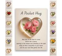Birth Flower Pocket Hug Gift-Personalized Monthly Flower Token,Heart-Shaped Mini Keepsake for Encouragement Anxiety Relief & Emotional Support, Birthday Gifts for Women,Friends,Family,Lover (Nov.)