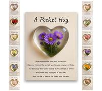 Birth Flower Pocket Hug Gift-Personalized Monthly Flower Token,Heart-Shaped Mini Keepsake for Encouragement Anxiety Relief & Emotional Support, Birthday Gifts for Women,Friends,Family,Lover (Sep.)