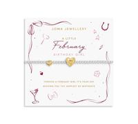 BIRTH MONTH A LITTLE FEBRUARY Silver & Gold Plated Bracelet 17.5cm stretch