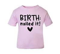 Birth Nailed it Statement [BBY5] Short Sleeve Cotton Toddler t Shirt, 3-4 Years, Pastel Pink