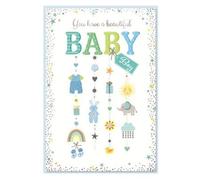 Birth New Born Baby Boy Card - Congratulations - Size: 7.5" x 5.25" BB-C